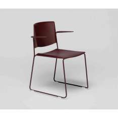 Enea Ema sledge chair with open backrest and arms