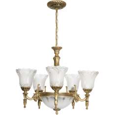 Lampa wisząca Pireus Viii złota - klosz biały 3377