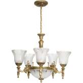 Lampa wisząca Pireus Viii złota - klosz biały 3377