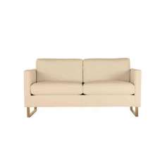 Design Within Reach Goodland Two-Seater Sofa in Leather, Bronze Legs