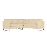 Design Within Reach Goodland Small Sectional in Leather, Stainless Legs