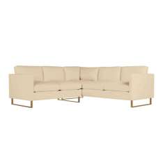 Design Within Reach Goodland Small Sectional in Leather, Bronze Legs