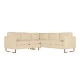 Design Within Reach Goodland Small Sectional in Leather, Bronze Legs