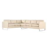 Design Within Reach Goodland Large Sectional in Leather, Right, Stainless Legs