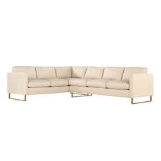 Design Within Reach Goodland Large Sectional in Leather, Right, Bronze Legs