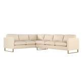 Design Within Reach Goodland Large Sectional in Leather, Right, Bronze Legs