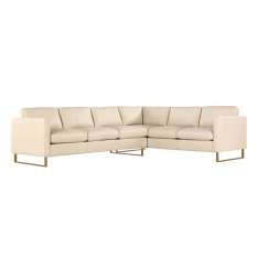 Design Within Reach Goodland Large Sectional in Leather, Left, Bronze Legs
