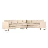 Design Within Reach Goodland Large Sectional in Leather, Left, Bronze Legs