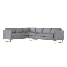 Design Within Reach Goodland Large Sectional in Fabric, Right, Bronze Legs