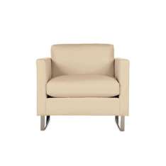 Design Within Reach Goodland Armchair in Leather, Stainless Legs