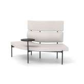 Derlot Crescent, 72˚ High-back curved bench with floating table