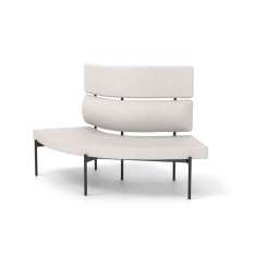 Derlot Crescent, 72˚ High-back curved bench