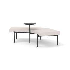 Derlot Crescent, 72˚ Curved bench with floating table
