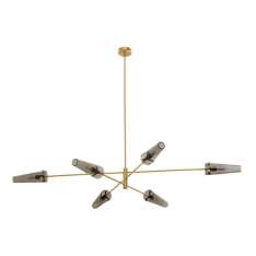 CTO Lighting Axis large pendant satin brass / smoked glass
