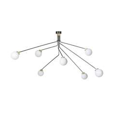 CTO Lighting Array pendant opal - bronze with satin brass details opal glass shades