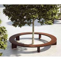 Concept Urbain Soha wooden backless bench curved