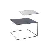 by Lassen Twin 49 Table Top, Black Stained Ash/Cool Grey