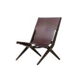 by Lassen Saxe Chair, Brown Stained Oak/Brown Leather