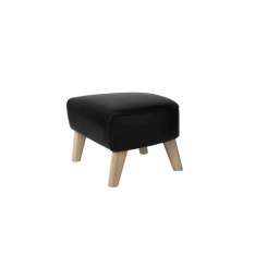 by Lassen My Own Chair Footstool Nevada Leather, Black/Natural Oak