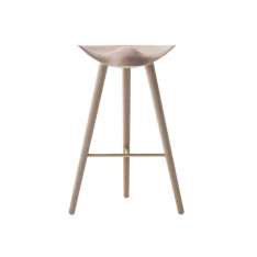 by Lassen ML42 Bar Stool, Brown Oiled Oak/Brass