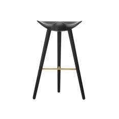 by Lassen ML42 Bar Stool, Black Stained Beech/Brass