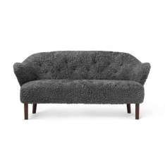 by Lassen Ingeborg Sofa Sheepskin, Antrachite/Smoked Oak