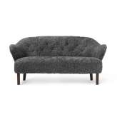 by Lassen Ingeborg Sofa Sheepskin, Antrachite/Smoked Oak