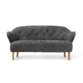 by Lassen Ingeborg Sofa Sheepskin, Antrachite/Natural Oak