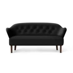 by Lassen Ingeborg Sofa Nevada Leather, Black/Smoked Oak