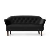by Lassen Ingeborg Sofa Nevada Leather, Black/Smoked Oak