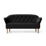 by Lassen Ingeborg Sofa Nevada Leather, Black/Natural Oak