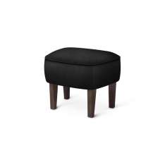 by Lassen Ingeborg Footstool Nevada Leather, Black/Smoked Oak