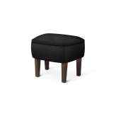 by Lassen Ingeborg Footstool Nevada Leather, Black/Smoked Oak