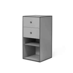 by Lassen Frame 70 With 1 Shelf And 2 Drawers, Dark Grey