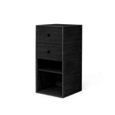 by Lassen Frame 70 With 1 Shelf And 2 Drawers, Black Stained Ash