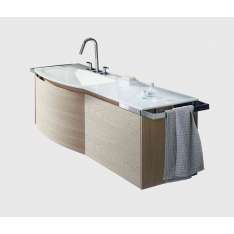 burgbad Yso | Ceramic washbasin round incl. vanity unit