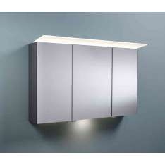 burgbad Sys30 | Mirror cabinet with horizontal lighting and indirect lighting of washbasin