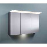 burgbad Sys30 | Mirror cabinet with horizontal lighting and indirect lighting of washbasin