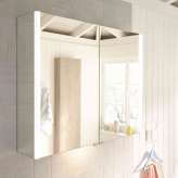 burgbad Bel | Mirror cabinet with vertical LED-lighting and indirect lighting of washbasin