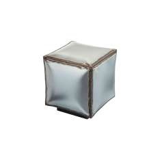 Bronzetto Softiron | Iron square pouff with worn out edges