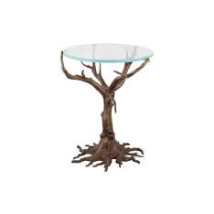 Bronzetto Oak | Oak base round glass table