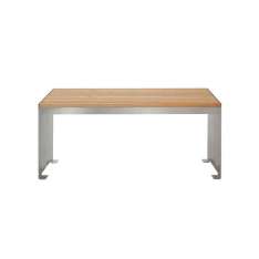 Briefkasten Manufaktur Novalis | Design Tisch NOVALIS - Edelstahl - Lärche geölt 1500mm x 750mm x 900mm (BHT) Edelstahl, geschli