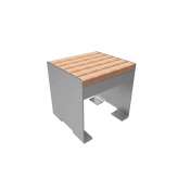 Briefkasten Manufaktur Novalis | Design Hocker - Beistelltisch NOVALIS - Edelstahl - Lärche geölt Edelstahl, geschliffen