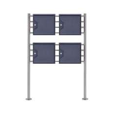 Briefkasten Manufaktur Hesse | 4er Briefkastenanlage freistehend HESSE 133R pulverbeschichtet mit Zeitungsfach RAL 7016 anthrazi