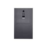 Briefkasten Manufaktur Designer | Edelstahl Zaunbriefkasten Designer BIG mit DoorBird Video- Sprechanlage - RAL nach Wahl