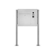 Briefkasten Manufaktur Designer | Edelstahl Standbriefkasten Designer Modell BIG ST-R mit DoorBird Video- Sprechanlage seitlich