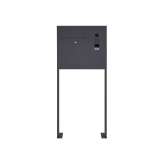 Briefkasten Manufaktur Designer | Edelstahl Standbriefkasten Designer BIG ST-P mit DoorBird Video- Sprechanlage seitlich - RAL R