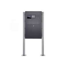 Briefkasten Manufaktur Designer | Edelstahl Standbriefkasten Designer BIG - RAL nach Wahl - GIRA System 106 - VIDEO Komplettset