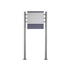 Briefkasten Manufaktur Brecht | Design Edelstahl Standbriefkasten BRECHT ST-R mit Zeitungsfach - Edelstahl-RAL nach Wahl