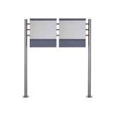 Briefkasten Manufaktur Brecht | 2er Design Edelstahl Standbriefkasten BRECHT ST-R mit Zeitungsfach - Edelstahl-RAL nach Wahl